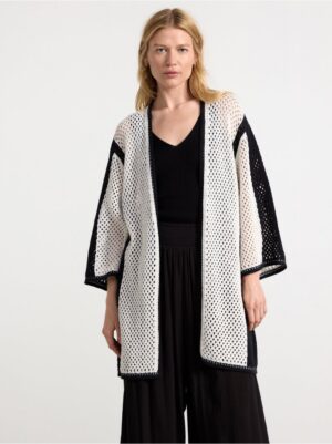 Hole-knit oversize cardigan - 3002517-80