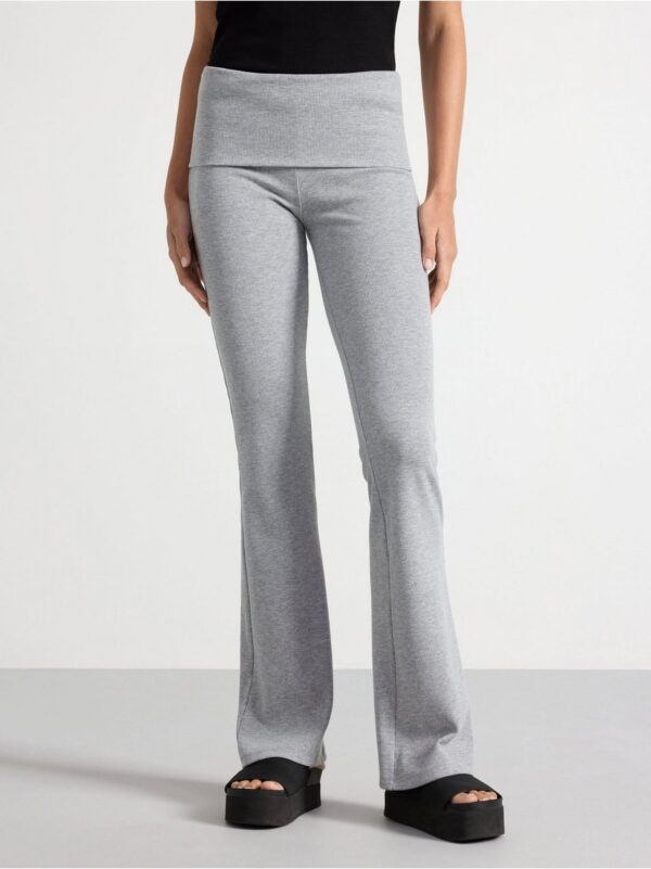 Ribbed flared trousers - 3003044-9803