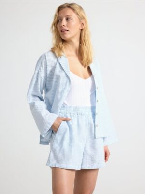 Pyjama shorts in seersucker - 8682477-7859