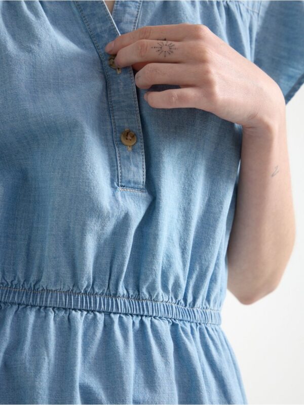 Short-sleeved denim dress - 3001050-5137