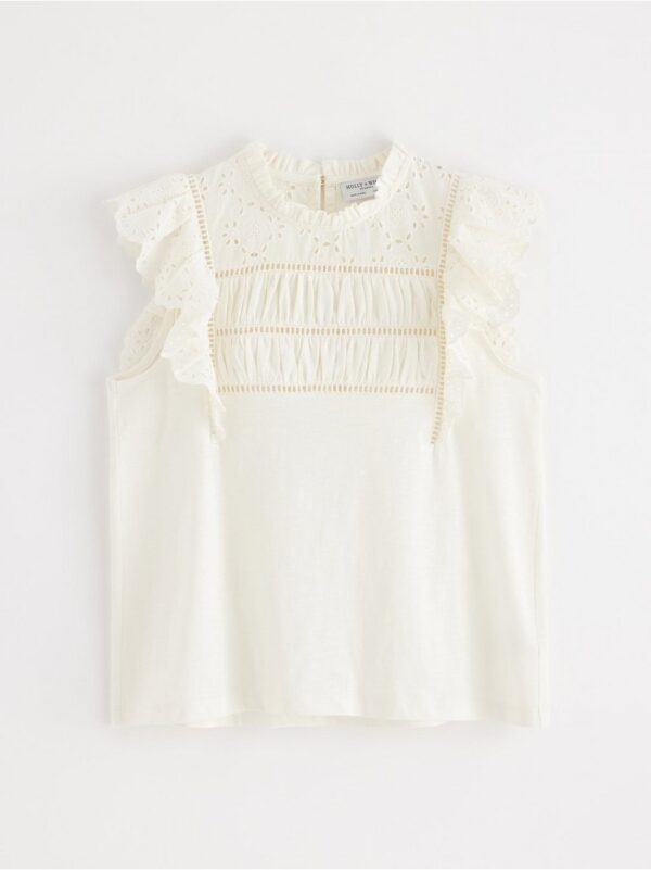 Top with broderie anglaise - 3001159-300