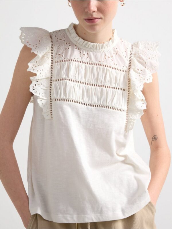 Top with broderie anglaise - 3001159-300