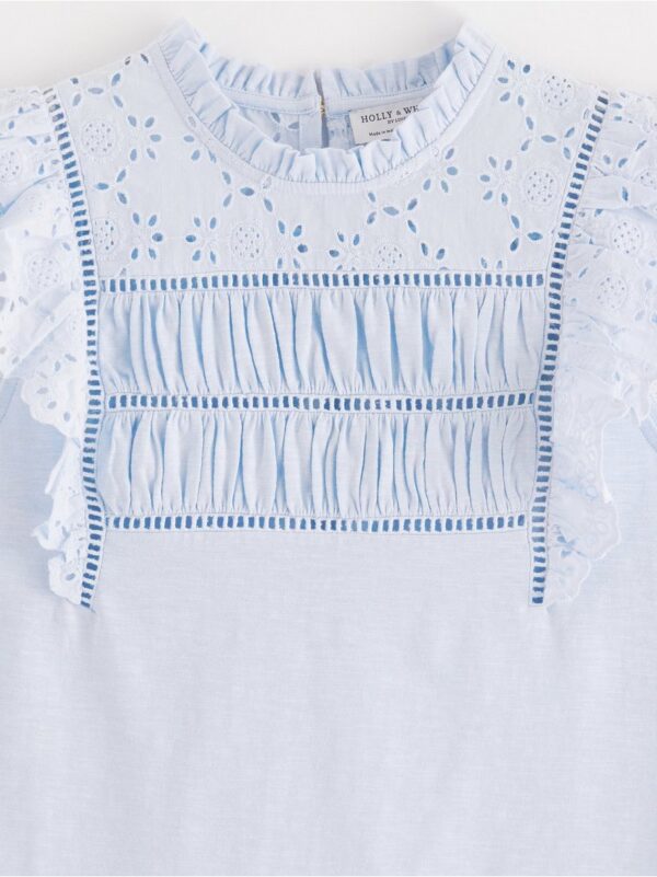 Top with broderie anglaise - 3001159-7272