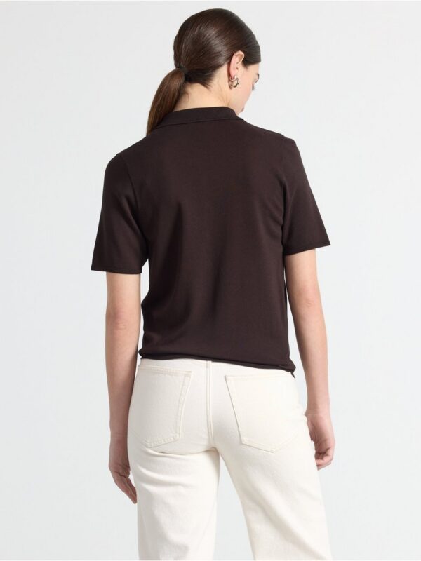 Fine-knitted top with collar - 3001493-8117