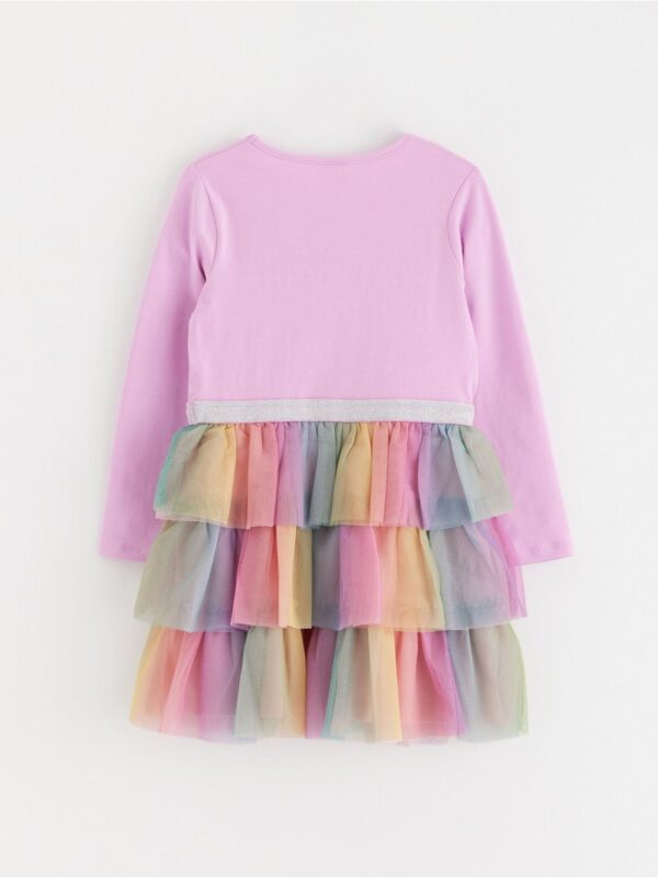 Long-sleeved flounce dress - 3001947-9857