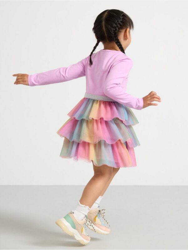 Long-sleeved flounce dress - 3001947-9857