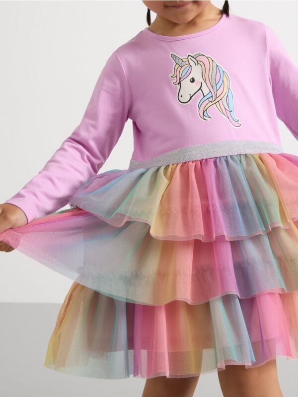 Long-sleeved flounce dress - 3001947-9857