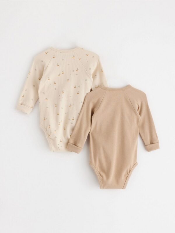 2-pack ribbed wrap bodysuits - 3002125-1230