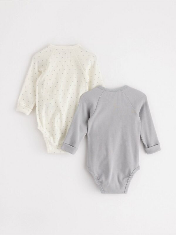 2-pack ribbed wrap bodysuits - 3002125-8403