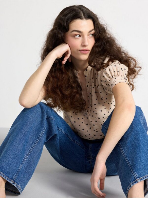 Blouse with puff sleeves - 8635675-4939