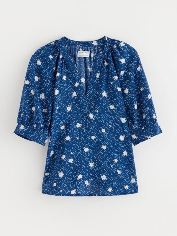 Blouse with puff sleeves - 8635675-7339