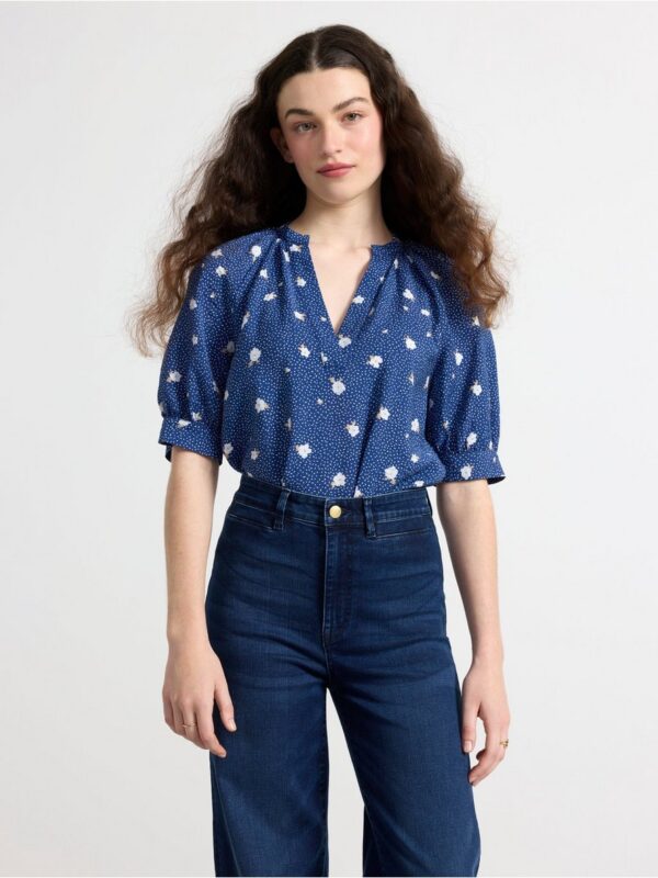 Blouse with puff sleeves - 8635675-7339