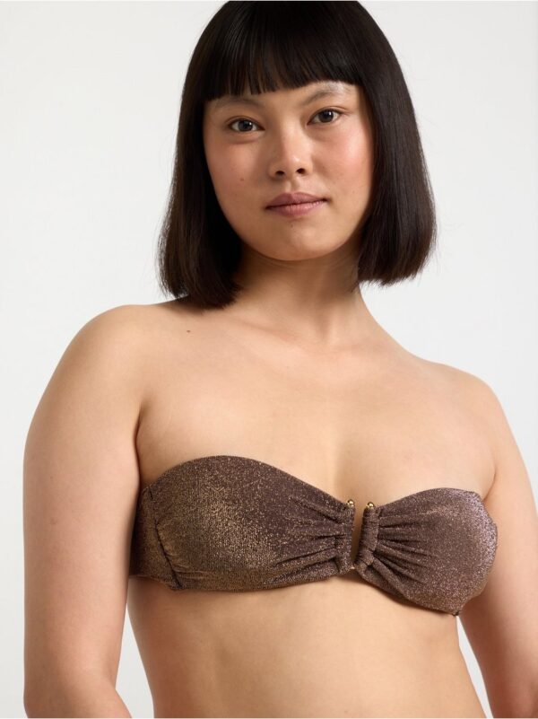Glittery padded bandeau  bikini bra - 8696604-215