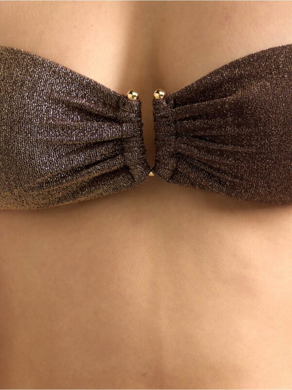 Glittery padded bandeau  bikini bra - 8696604-215