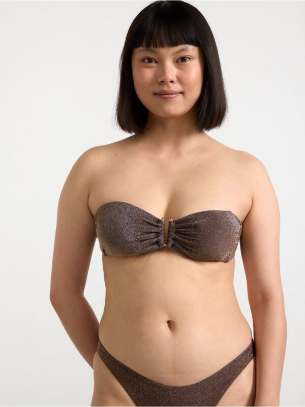 Glittery padded bandeau  bikini bra - 8696604-215