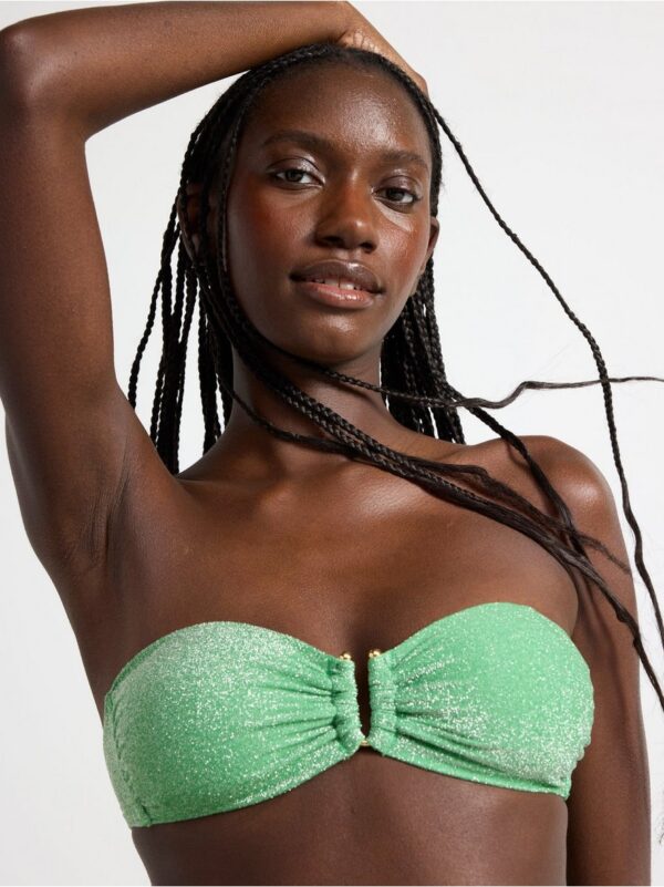 Glittery padded bandeau  bikini bra - 8696604-7982