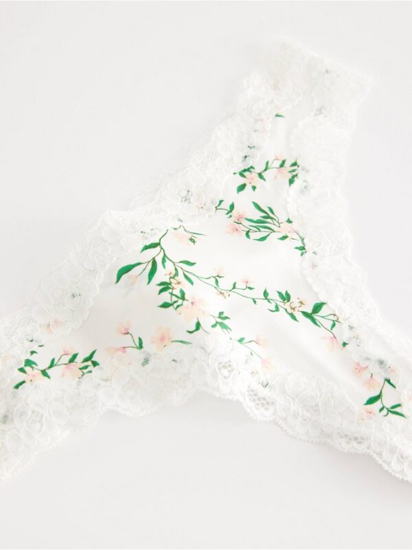 Thong with lace details - 8703783-70