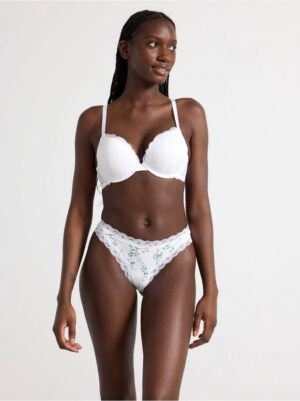 Thong with lace details - 8703783-70