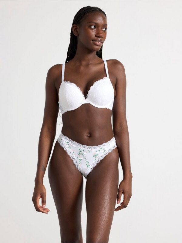 Thong with lace details - 8703783-70