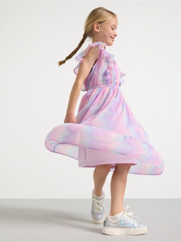 Patterned Dress in chiffon - 3000780-9613