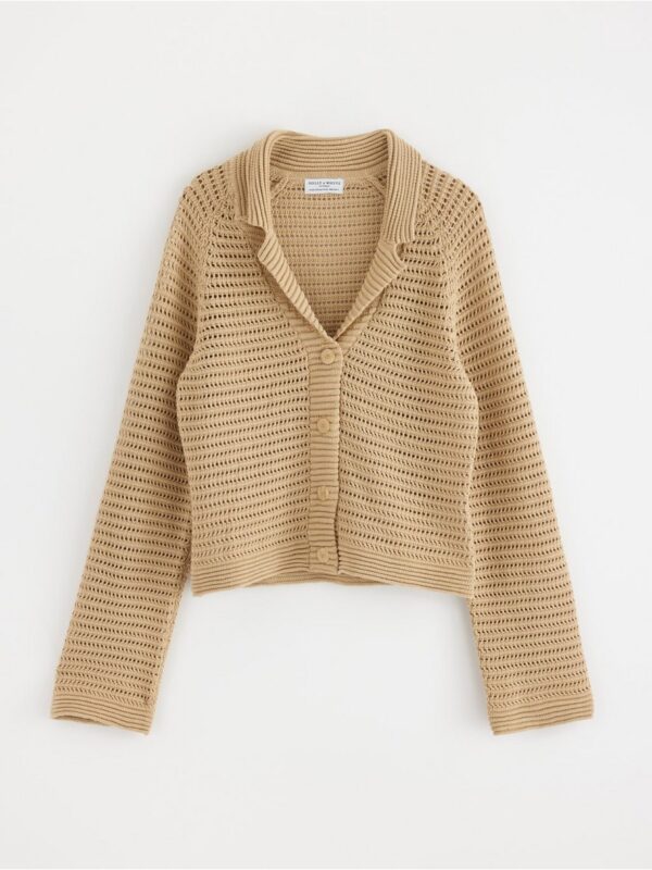 Hole-knit cardigan - 3001305-8659