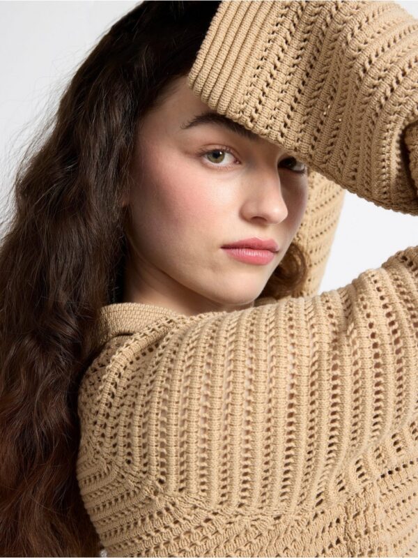 Hole-knit cardigan - 3001305-8659
