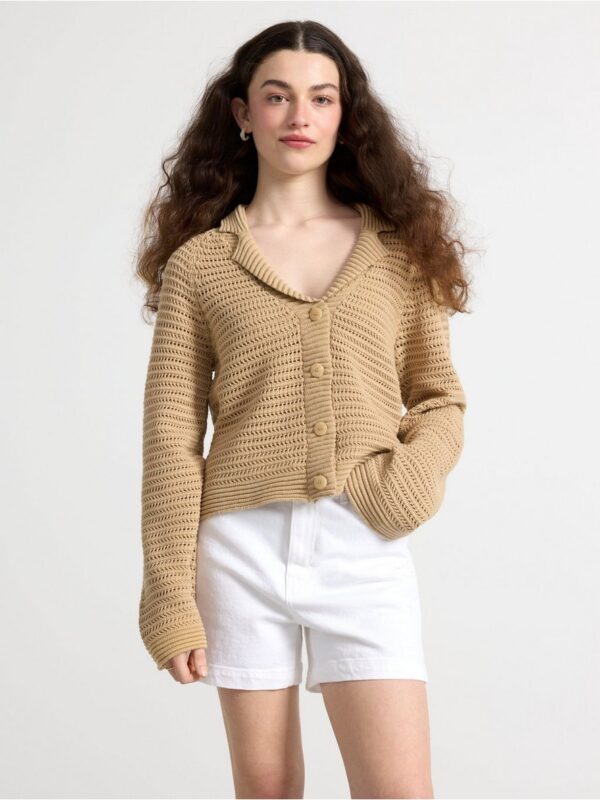 Hole-knit cardigan - 3001305-8659