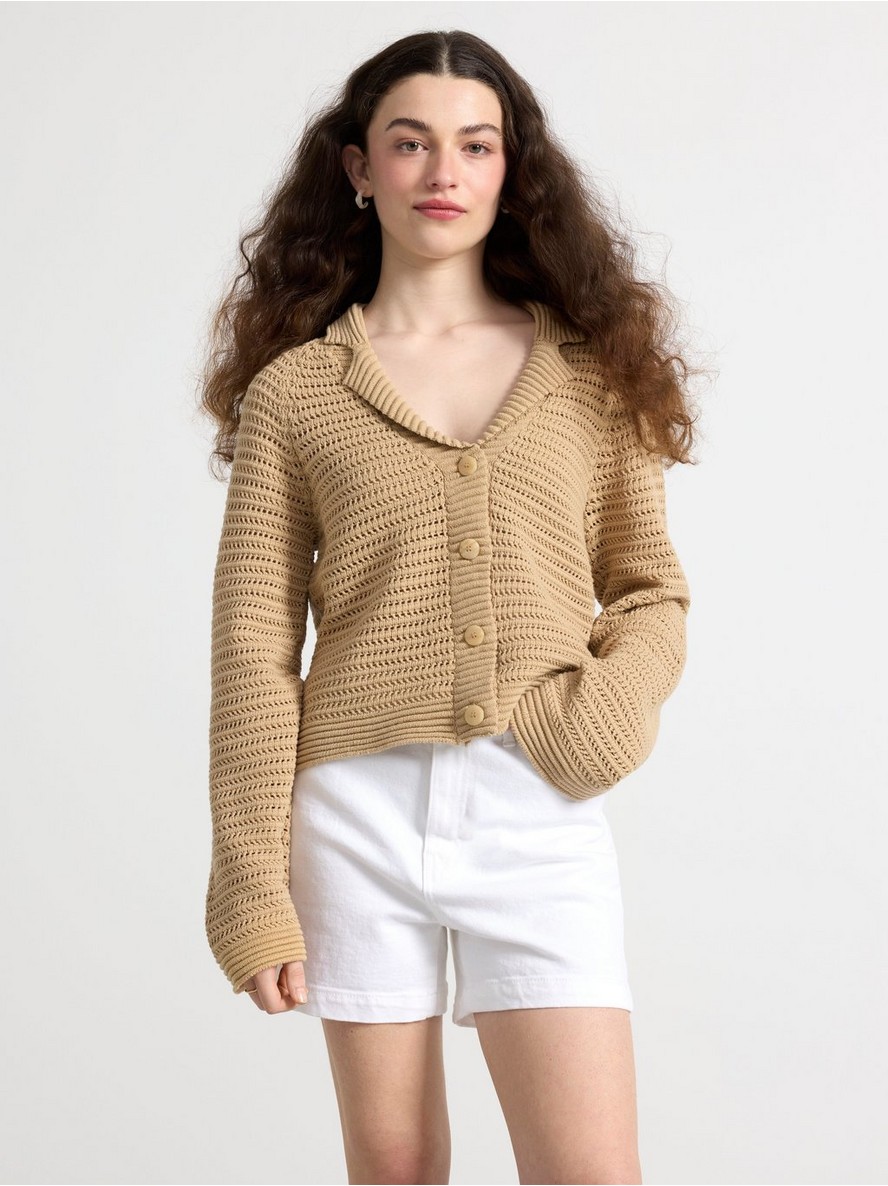 Dzemper – Hole-knit cardigan