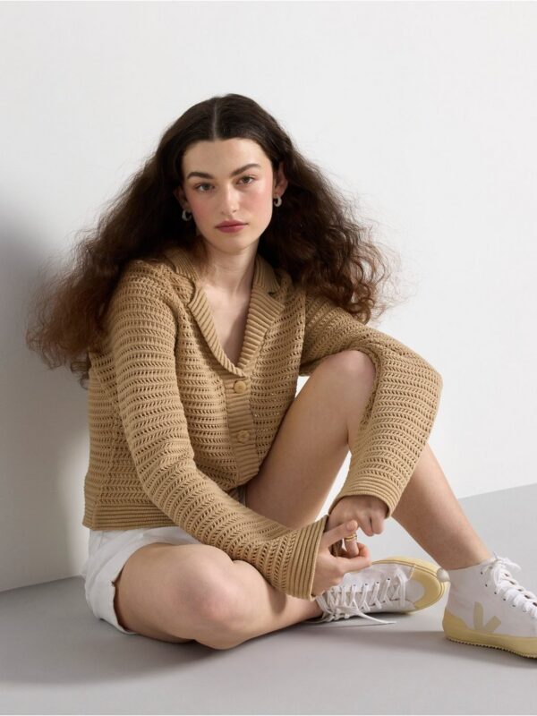 Hole-knit cardigan - 3001305-8659