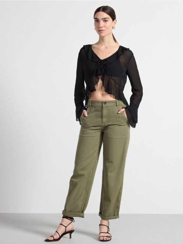 Straight trousers with regular waist - 3001510-9615