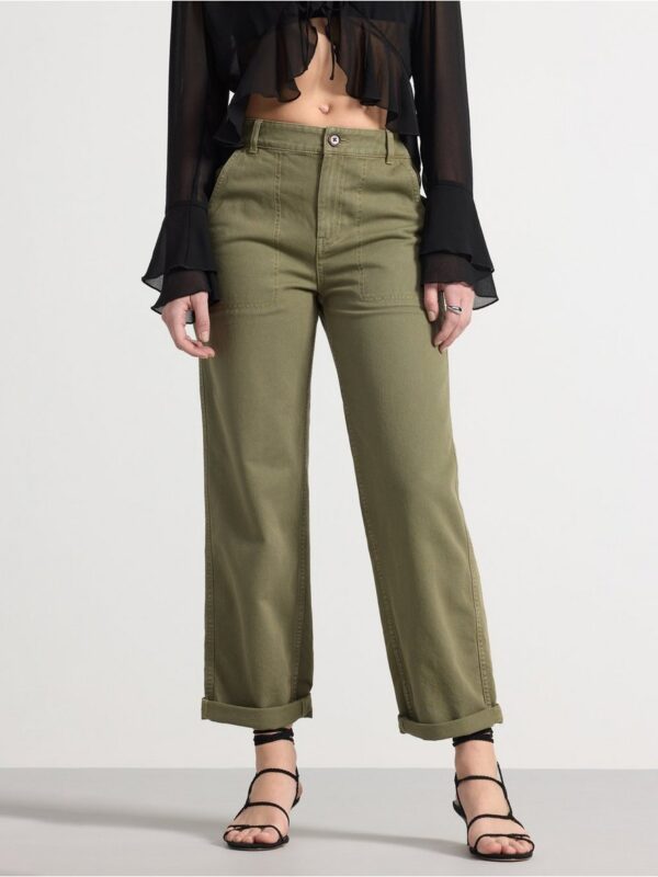 Straight trousers with regular waist - 3001510-9615