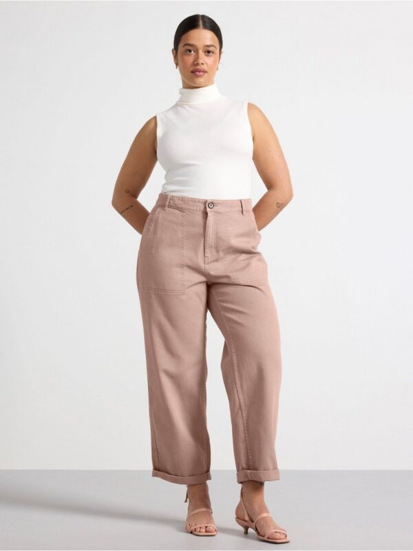 Straight trousers with regular waist - 3001510-9619