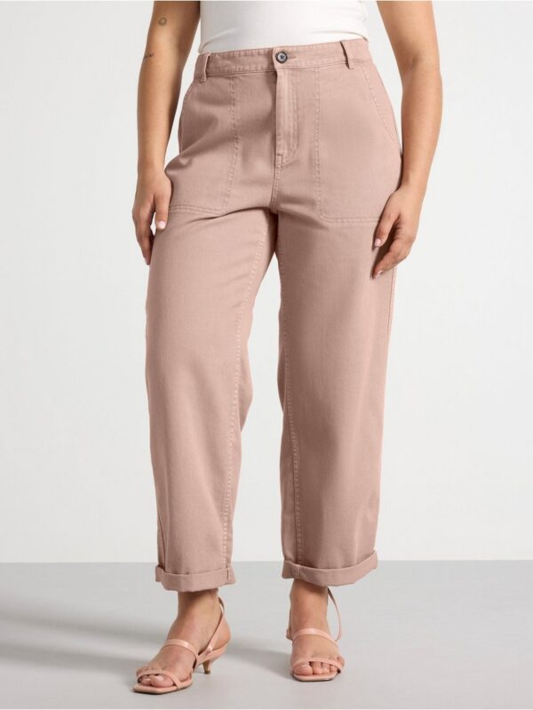 Straight trousers with regular waist - 3001510-9619