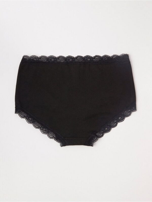 Regular waist brief with lace trim - 3001929-80