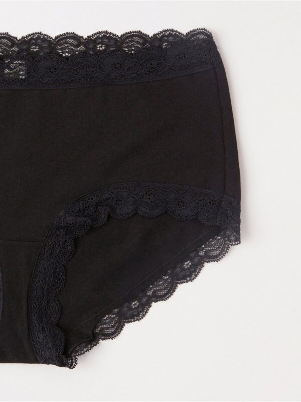 Regular waist brief with lace trim - 3001929-80