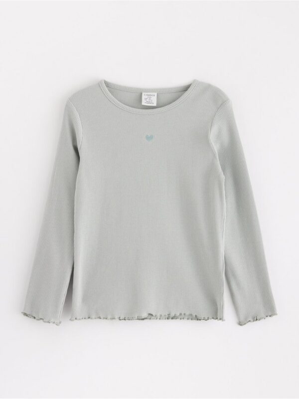 Ribbed long sleeved top - 3001938-7986