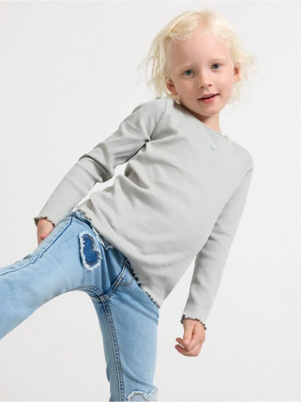 Ribbed long sleeved top - 3001938-7986