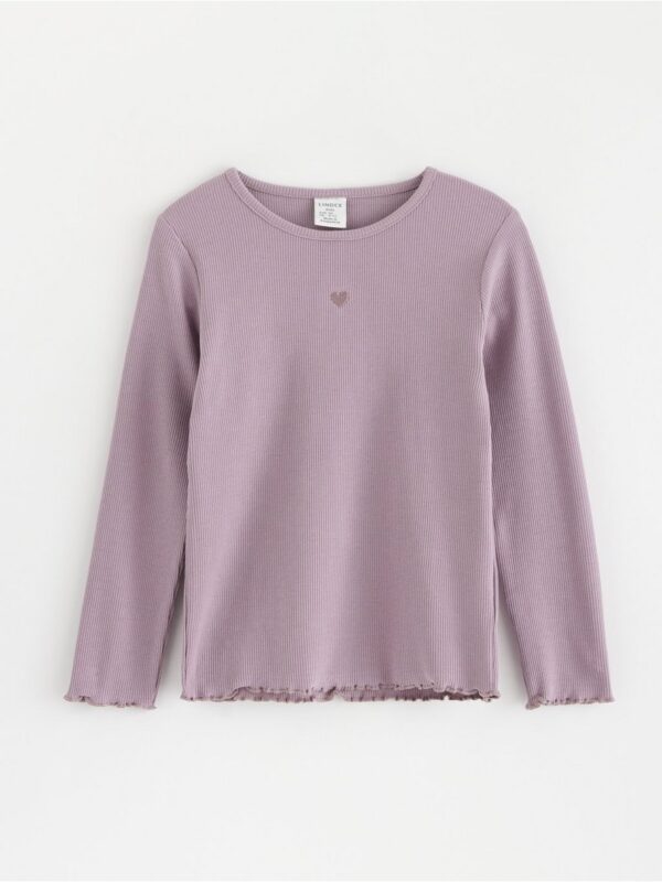 Ribbed long sleeved top - 3001938-8121