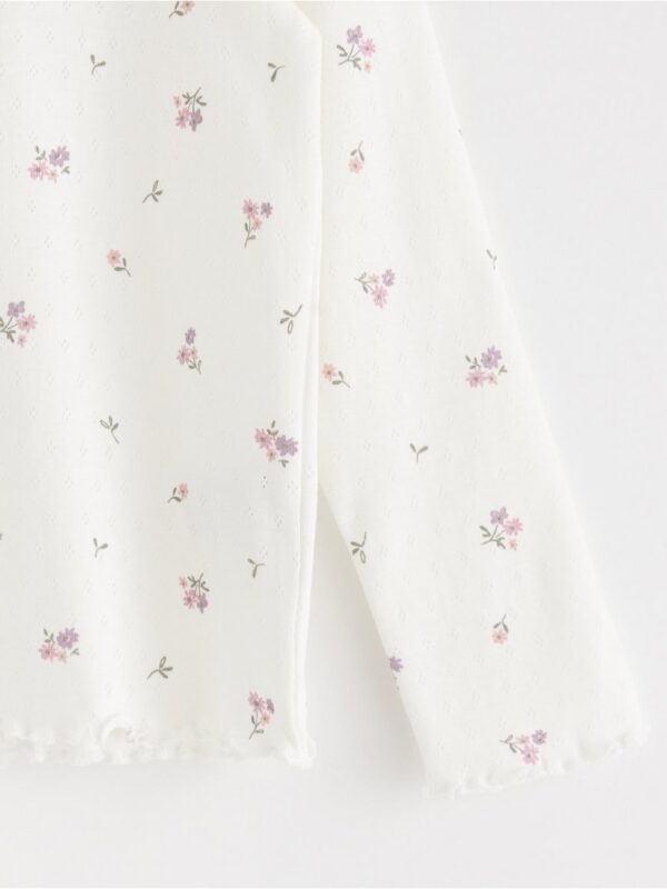 Pointelle knitted long sleeved top - 3001964-325