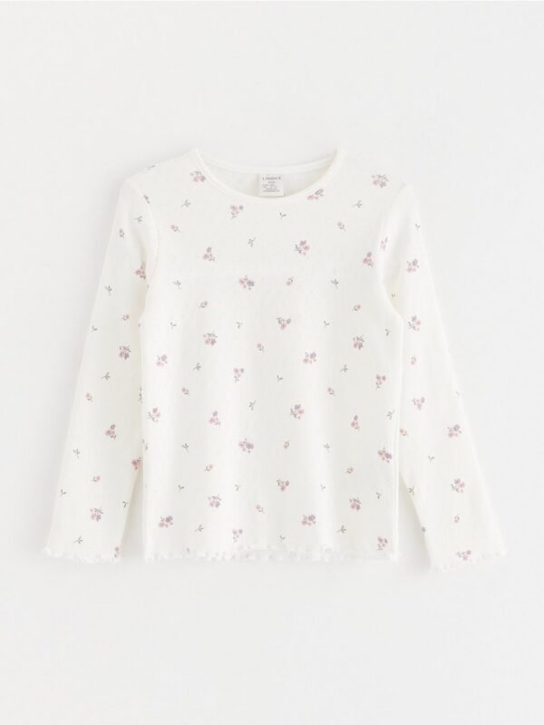 Pointelle knitted long sleeved top - 3001964-325
