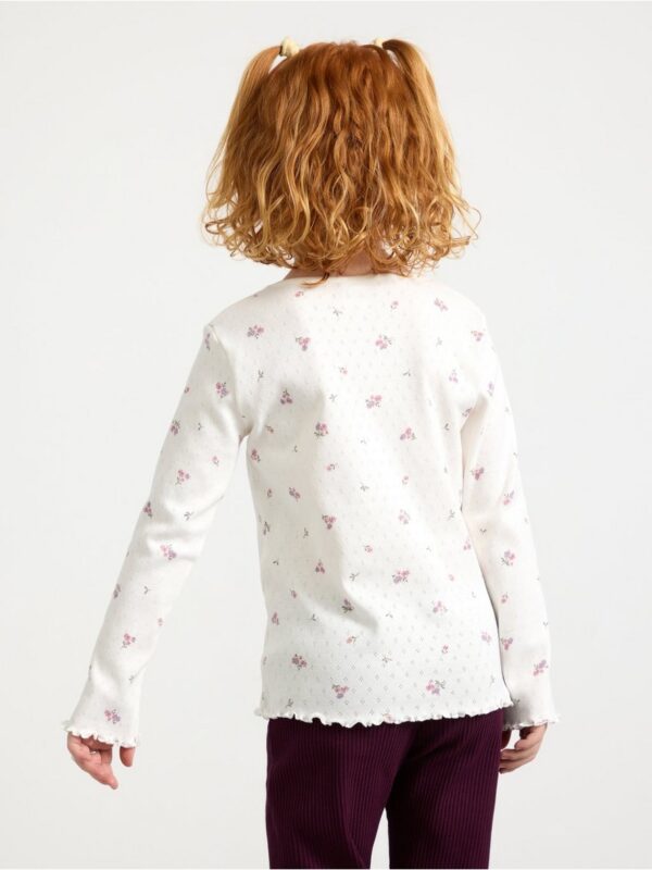 Pointelle knitted long sleeved top - 3001964-325