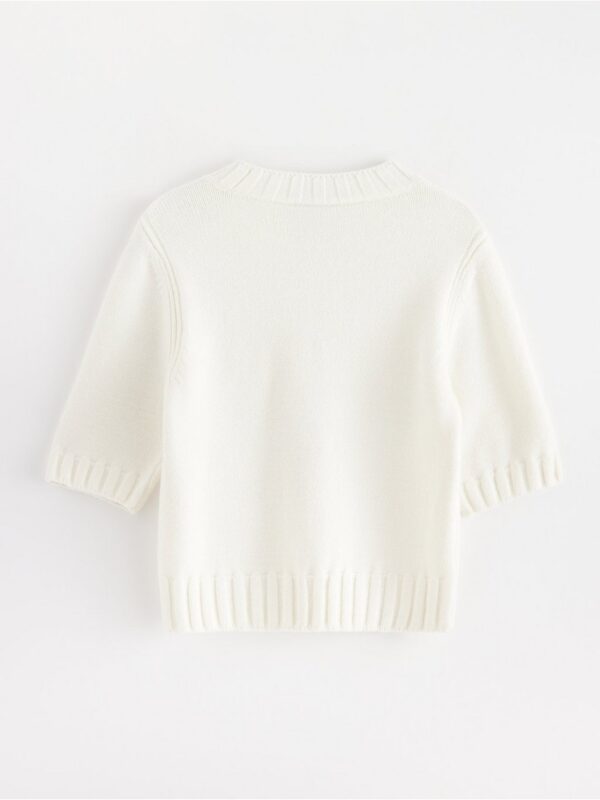Knitted short-sleeved jumper - 3003285-7488
