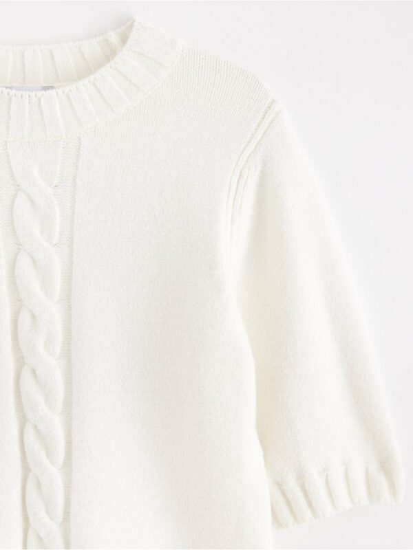 Knitted short-sleeved jumper - 3003285-7488