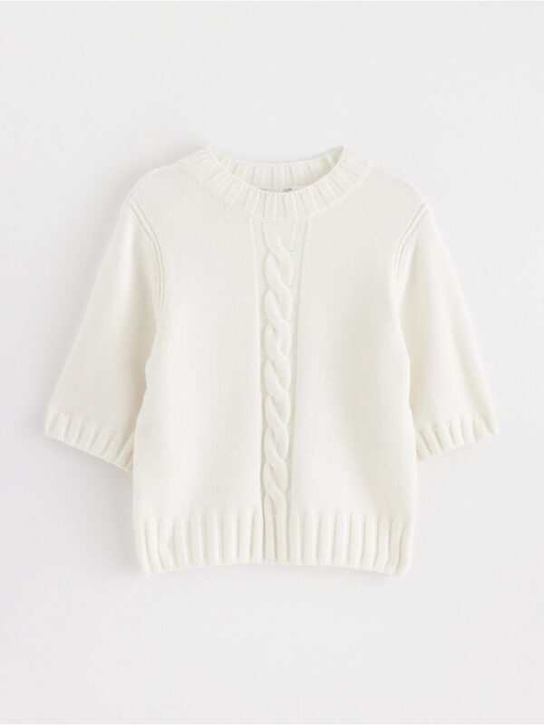 Knitted short-sleeved jumper - 3003285-7488