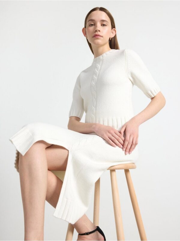 Knitted short-sleeved jumper - 3003285-7488