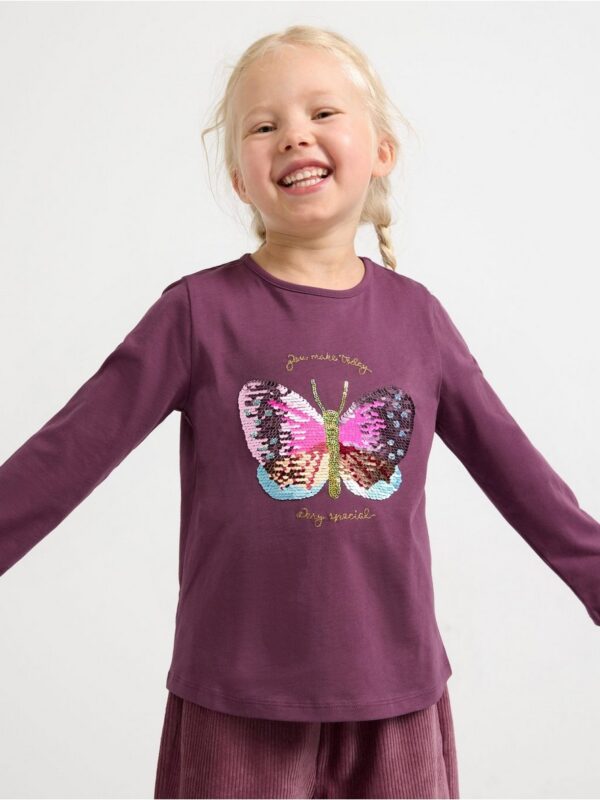 Top with reversible sequins motif - 3003830-9439