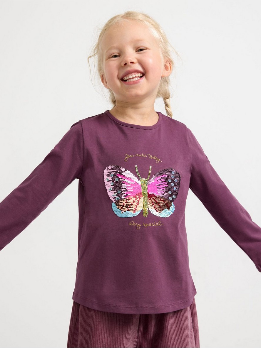 Majica – Top with reversible sequins motif