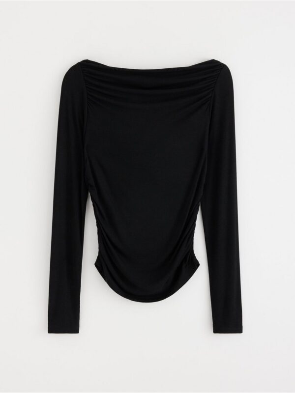 Long-sleeved top with gatherings - 3003867-80
