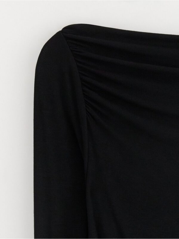 Long-sleeved top with gatherings - 3003867-80