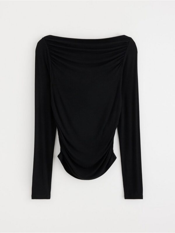 Long-sleeved top with gatherings - 3003867-80